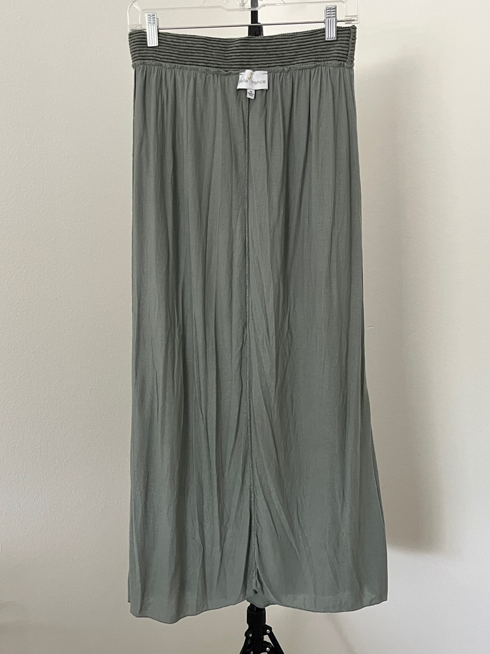 ✨ Belle France Silk Blend Olive Maxi Skirt | Made in Italy | Size M - Picture 8 of 11